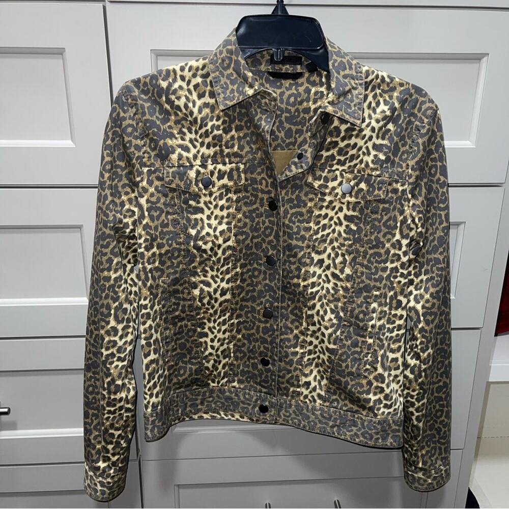 ATM Anthony Thomas Melillo Leopard Print Denim Jacket Small - Picture 5 of 13